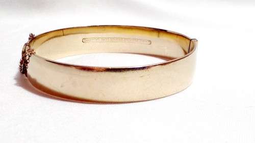 Vintage 9ct Gold on Bronze Metal Core bangle