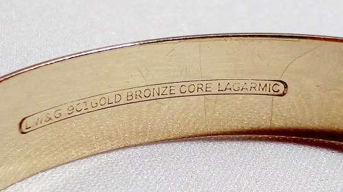 Vintage 9ct Gold on Bronze Metal Core bangle