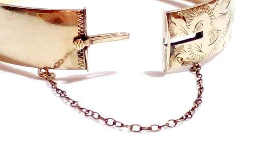 Vintage 9ct Gold on Bronze Metal Core bangle