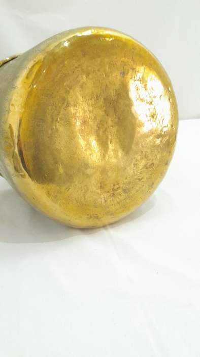 Antique Syrian Damascene copper plant pot