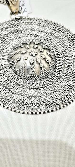 Sterling silver chunky boho style pendant and chain