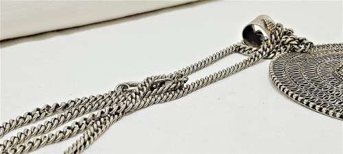 Sterling silver chunky boho style pendant and chain