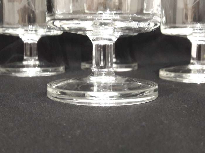 1950s etched wine goblets