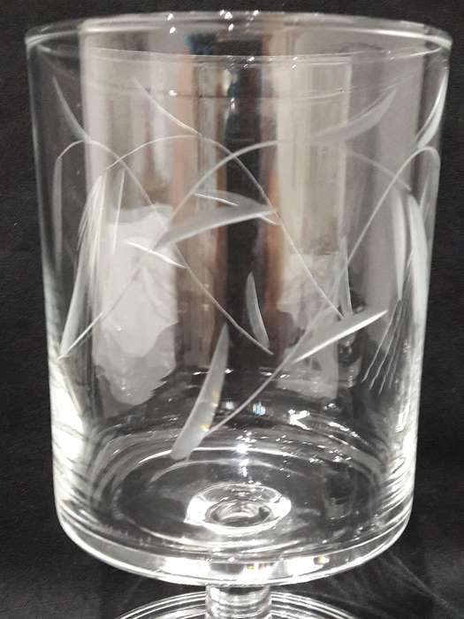 1950s etched wine goblets