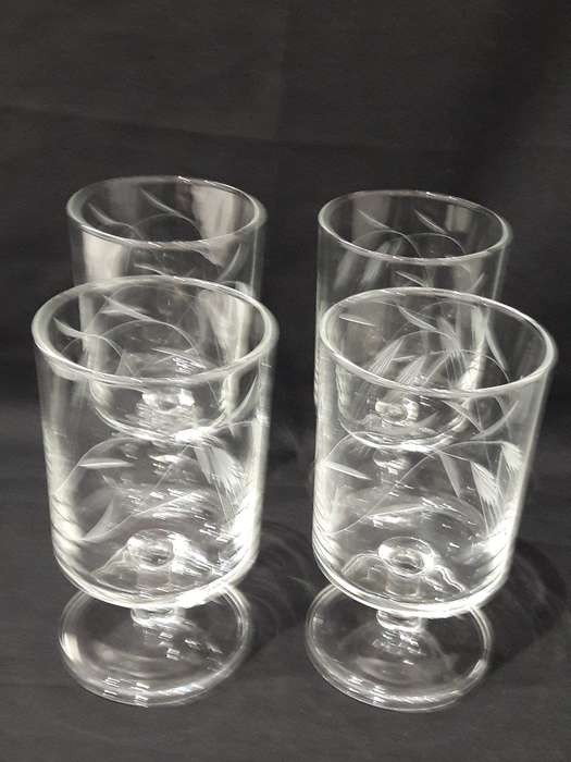 1950s etched wine goblets