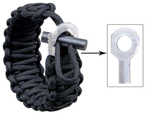 With Fire Starter and Eye Sharp Knife - Extra Wide Adjustable Premium Paracord Survival Bracelet