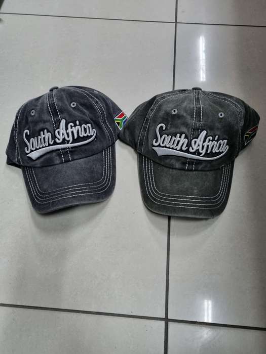 Denim Retro South Africa flag Baseball Cap
