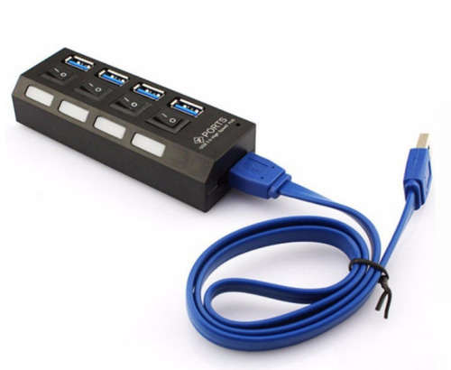 4-Port SuperSpeed USB 3.0 Hub With Individual On/Off Switches