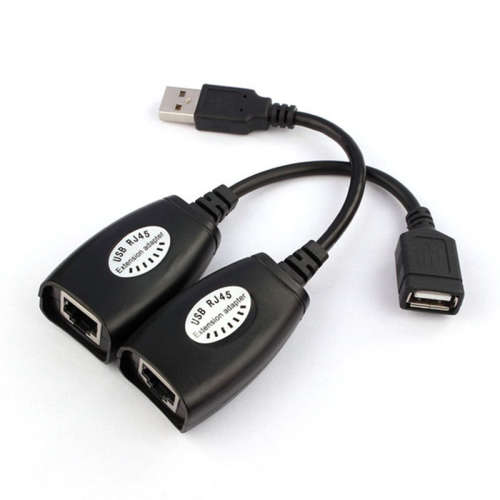 USB 2.0 to RJ45 CAT5 CAT5e CAT6 LAN UTP Extension Cable Extender Adapter