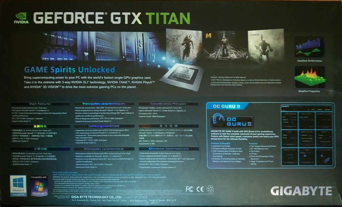 GIGABYTE GeForce GTX TITAN  GV-NTITAN-6GD-B 6GB 384-Bit DDR5 PCI Express 3.0 DirectX 11.1 Video Card