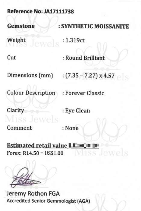 1.319ct Forever Classic Moissanite