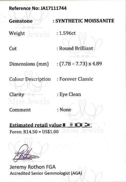 1.596ct Forever Classic Moissanite