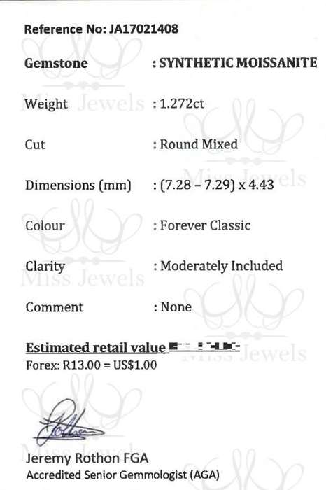 1.272ct Forever Classic Moissanite