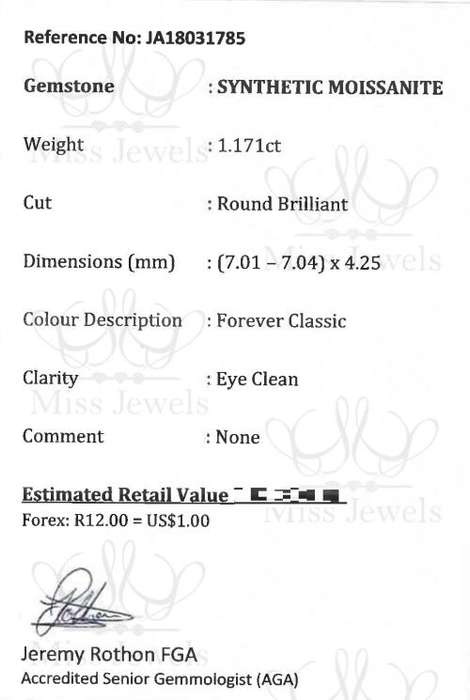1.171ct Forever Classic Moissanite