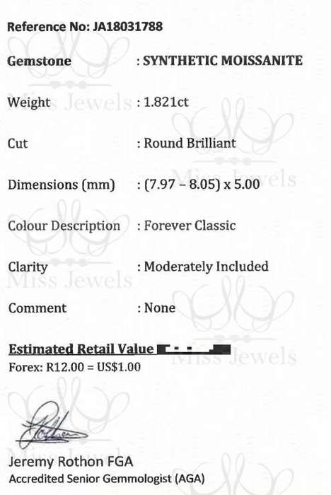 1.821ct Forever Classic Moissanite