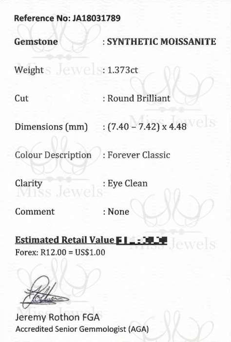 1.373ct Forever Classic Moissanite