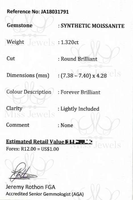 1.320ct Forever Brilliant Moissanite