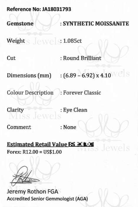 1.085ct Forever Classic Moissanite