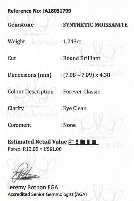 1.243ct Forever Classic Moissanite