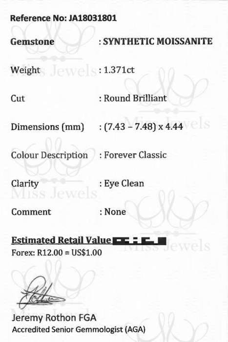 1.371ct Forever Classic Moissanite