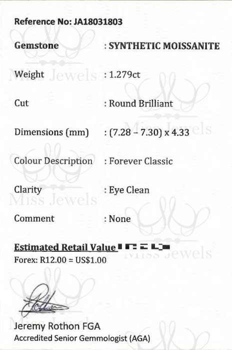 1.279ct Forvever Classic Moissanite