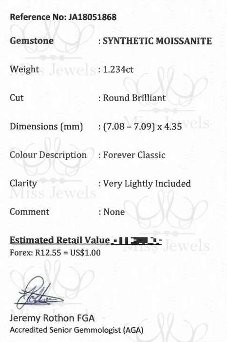 1.234ct Forever Classic Moissanite