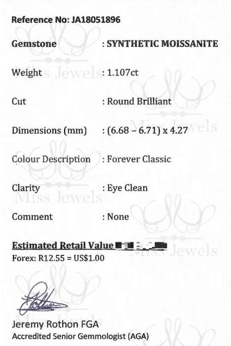 1.107ct Forever Classic Moissanite