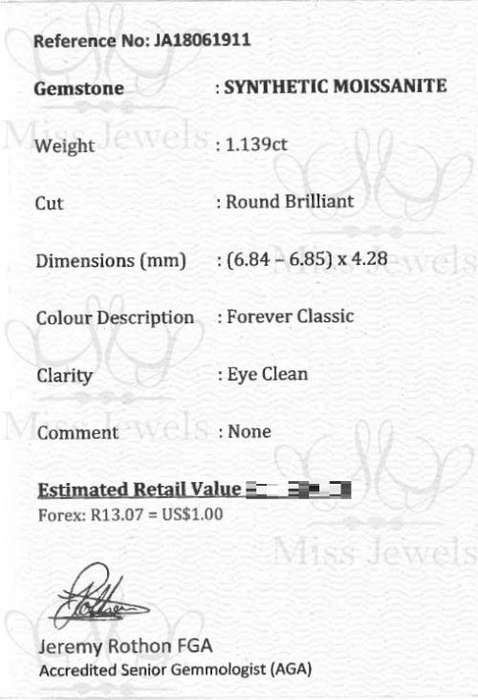 1.139ct Forever Classic Moissanite