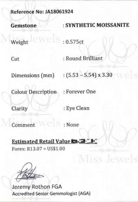 0.575ct Forever One Moissanite