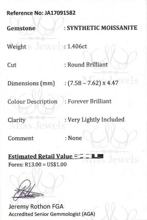 1.406ct Forever Brilliant Moissanite