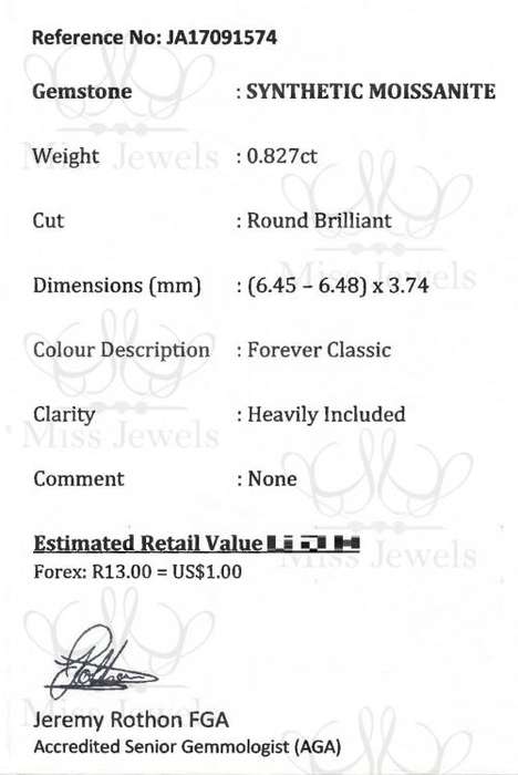 0.829ct Forever Classic Moissanite