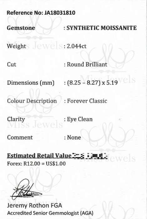 2.044ct Forever Classic Moissanite Stone