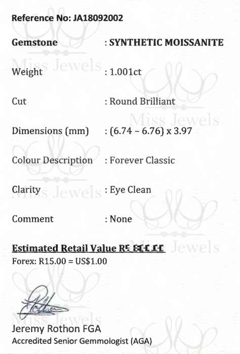 1.001ct Forever Classic Moissanite