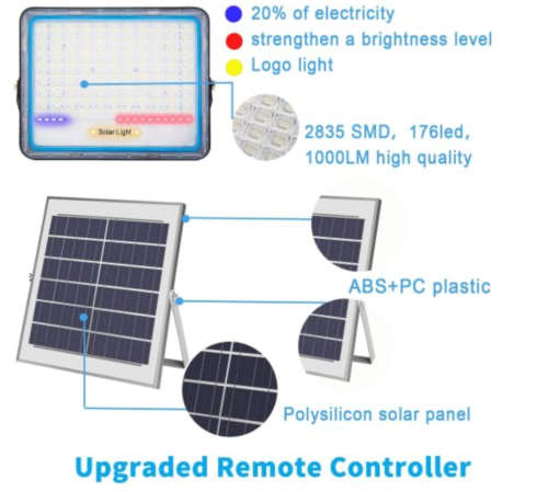200W Flood Lights Solar Outdoor Waterproof