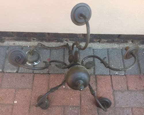 Antique brass chandelier