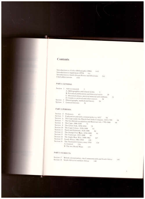 SOUTH AFRICAN HISTORY AND HISTORIANS, A BIBLIOGRAPHY