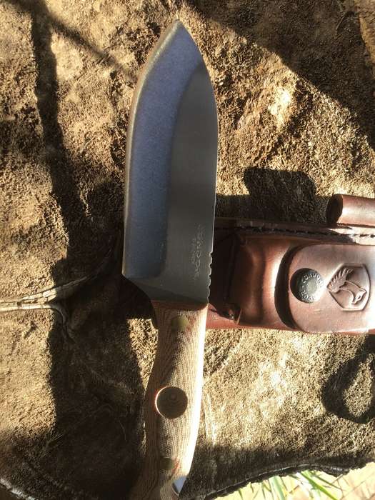 CONDOR TOKI KNIFE 4,73 1075 CARBON STEEL BLADE, MICARTA HANDLE, WELTED LEATHER SHEATH CKT3920