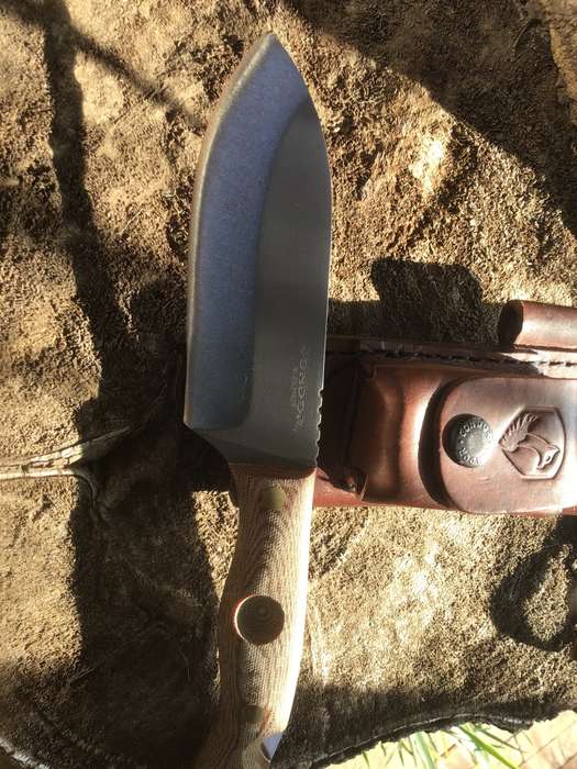 CONDOR TOKI KNIFE 4,73 1075 CARBON STEEL BLADE, MICARTA HANDLE, WELTED LEATHER SHEATH CKT3920