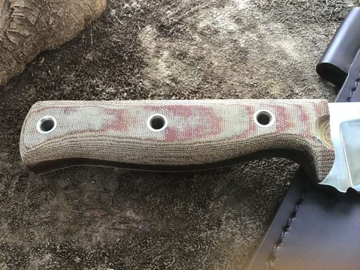 CONDOR LOW DRAG KNIFE 6,58 1075 CARBON STEEL BLADE, MICARTA HANDLE, WELTED LEATHER SHEATH CTK2814