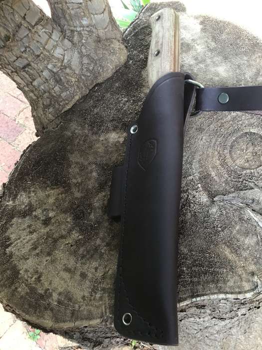 CONDOR DESERT ROMPER 4.5 CARBON STEEL BLADE, MICARTA HANDLE, LEATHER SHEATH