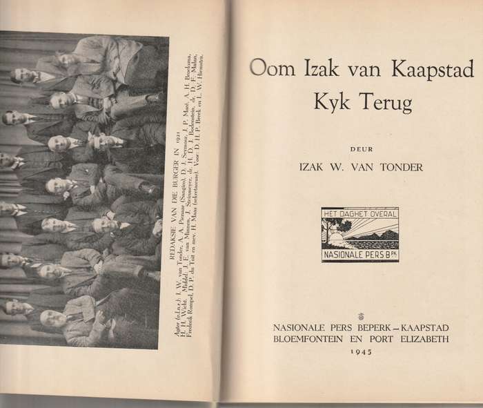 OOM IZAK VAN KAAPSTAD KYK TERUG deur IZAK W. VAN TONDER