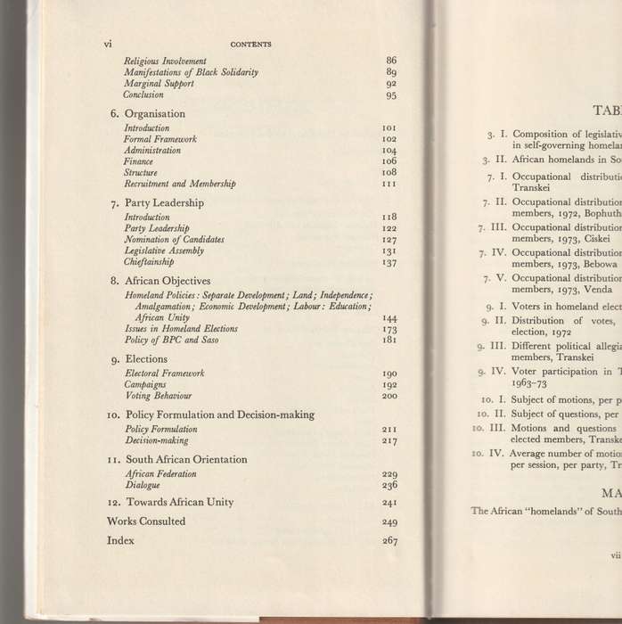 AFRICAN POLITICS IN SOUTH AFRICA 1964-1974 PARTIES AND ISSUES