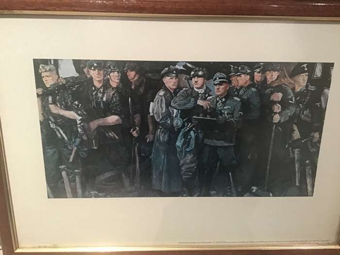 DIE RITTERKREUZTRAGER DER LIEBSTANDARTE SS ADOLF HITLER NACH EINEM GEMALDE DES MALERS