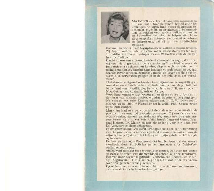 WIE WAS DR. VERWOERD deur MARY POS