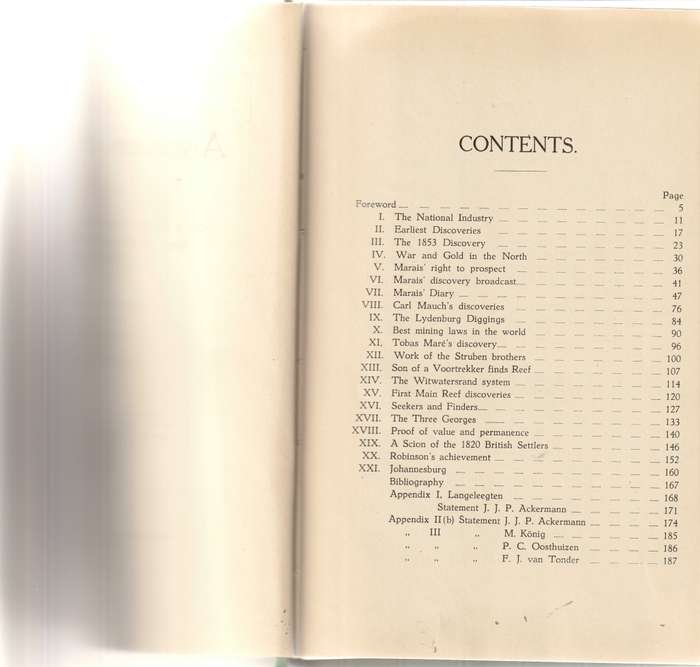ARGONAUTS OF THE RAND: STORY OF THE DISCOVERY OF THE MAIN REEF, WITH THE MARAIS-DIARIE, 1849-1865