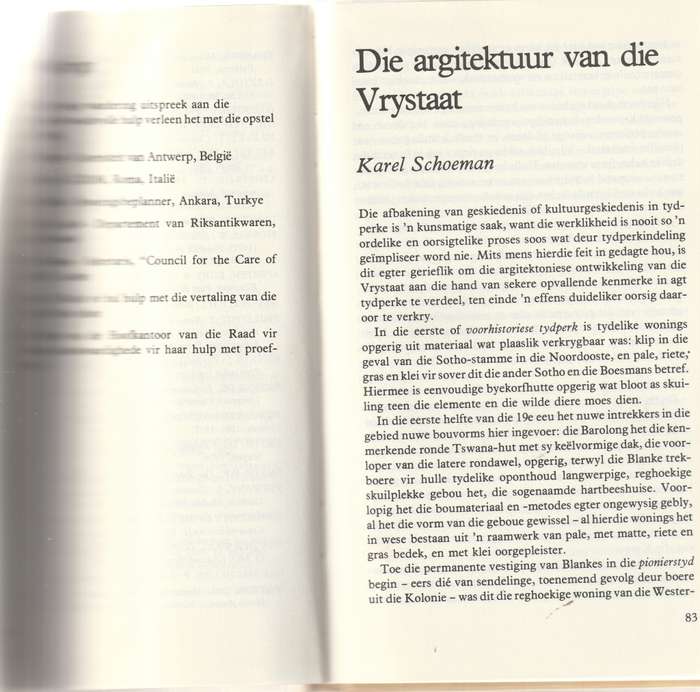 DIE VRYSTAAT EN BEWAARING