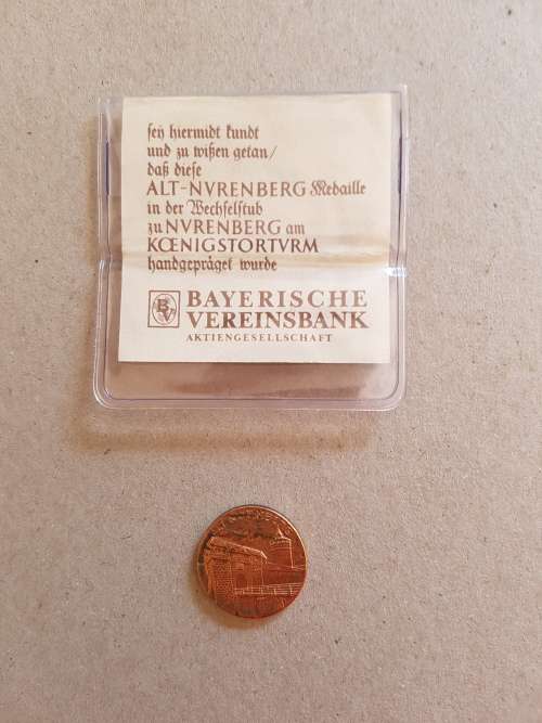 Germany  madellion  1971  Old Nurenberg  Bayerische Vereinsbank