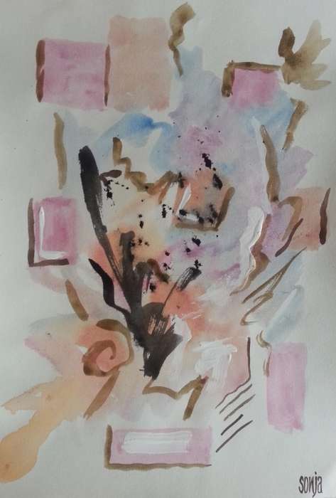 The birth of a thought - Watercolors on paper - Abstract Art