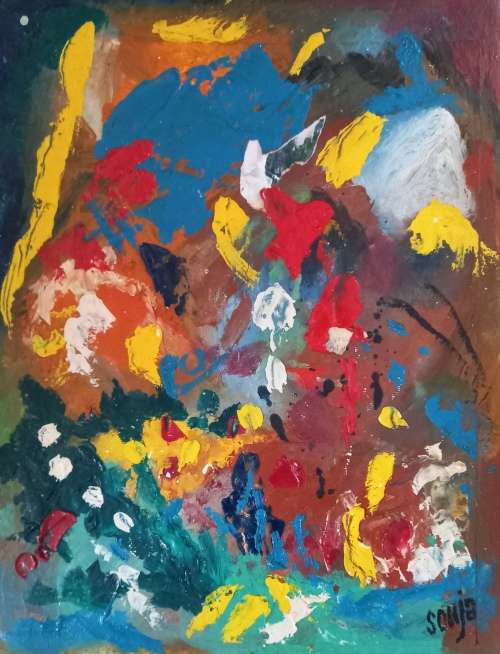 Transforming - Oil  on canvas sheet - Abstract Art
