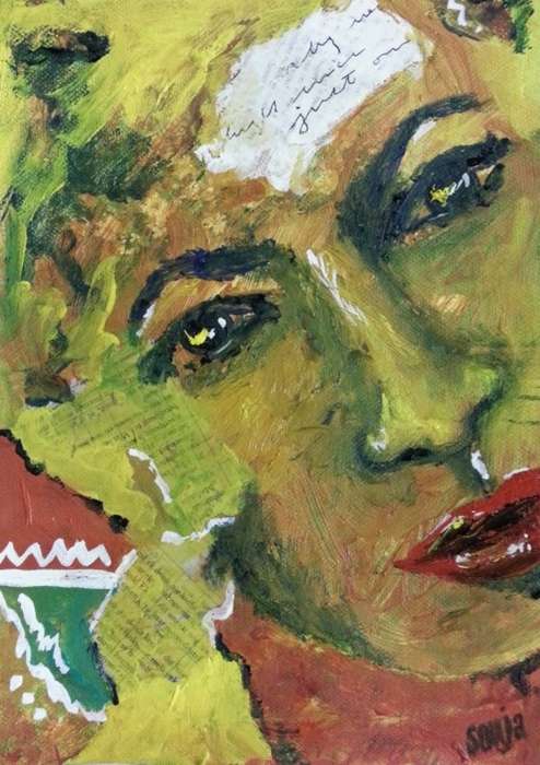 The Newspaper - Oil  on canvas sheet - Abstract Art